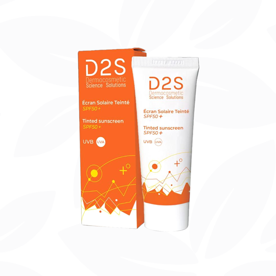 دي تو اس واقي شمس ملون مع كريم أساس 50 مل SPF 50+ – D2S